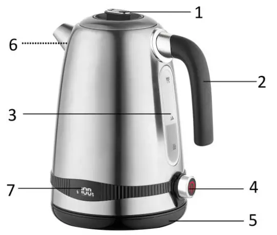 emerio WK 124658 1 Water Kettle Instruction- PARTS DESCRIPTION