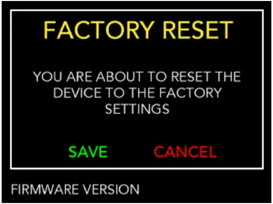 FACTORY RESET