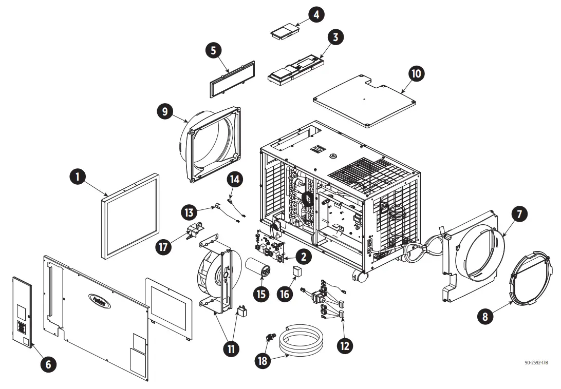 Aprilaire E100C 100 Pint Professional Grade Dehumidifier - parts