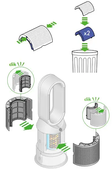dyson PH03 Purifier Humidify Cool Air Purifier Humidifier and Fan - Changing your HEPA+Carbon filter 1