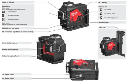milwaukee M12 3PL Three Dimensional Laser - figure 2