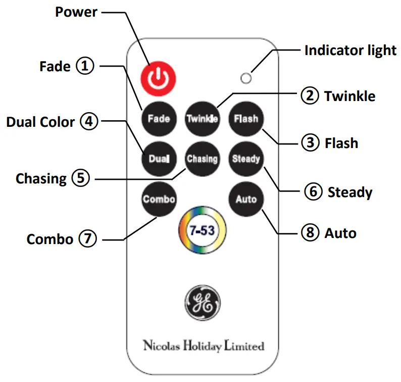 Nicolas Holiday HC TX20 Remote Control - fig