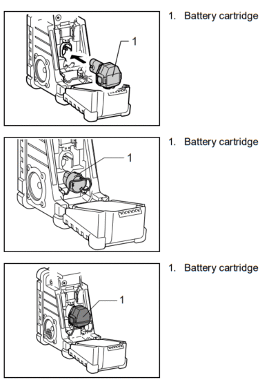 makita BMR102 Jobsite Radio - battery cartridge 2