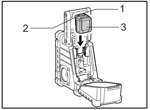 makita BMR102 Jobsite Radio - battery cartridge