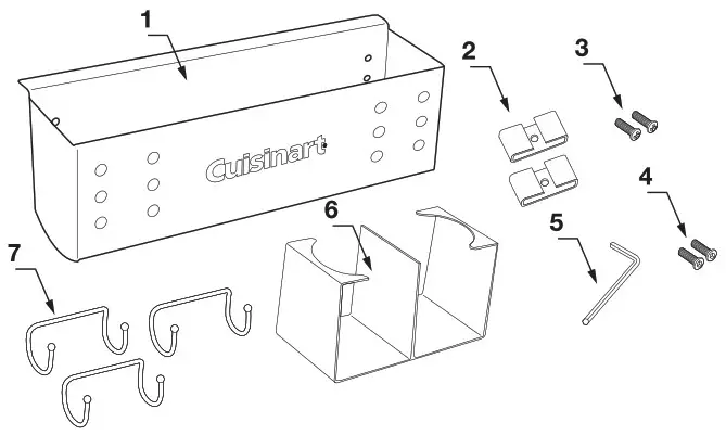 Cuisinart CSC 1000 Stainless Steel Grill and Griddle Caddy - Parts list