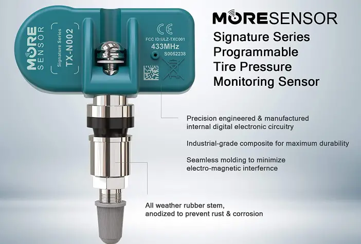 Moresensor Tx-n001 315 Mhz Universal Programmable Tpms Tire Pressure Sensor 10-pack + Programmer User Manual