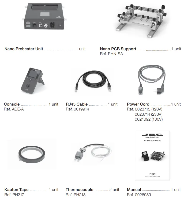 JBC PHNK Nano Preheater Set-fig1