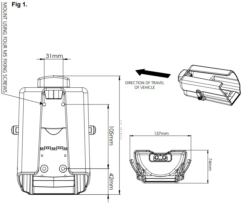 NightSearcher Hawk Star Professional Rechargeable LED Searchlight - Mounting