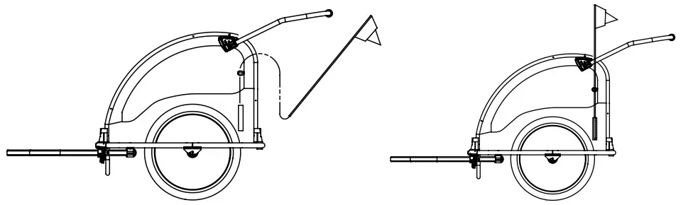 BURLEY Cub X2 Seat Kids Bike Trailer & Stroller - Installing the Safety Flag