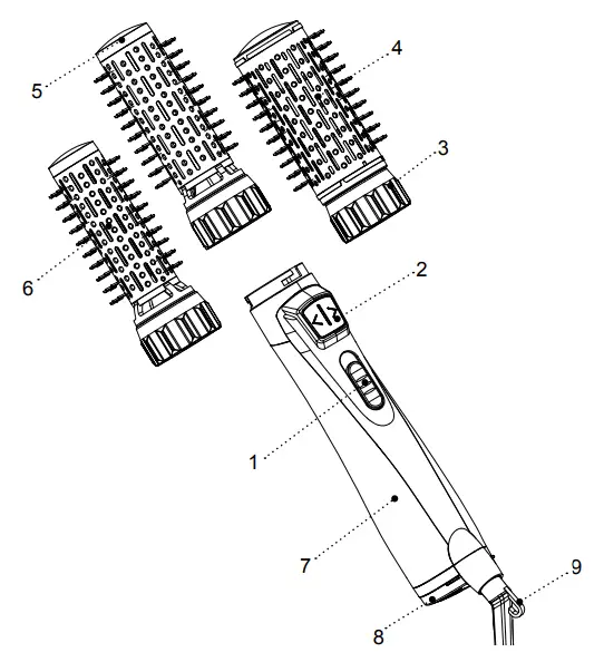BRAYER BR3100 Hot Air Styler Parts