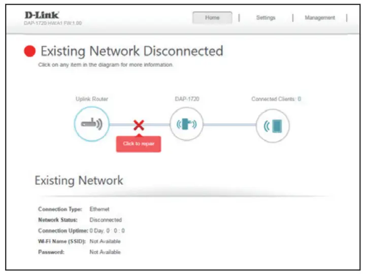 D-Link Range Extender -home page