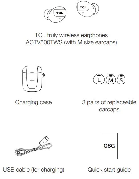 TCL Earbuds - What’s in the box