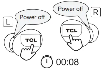 TCL Earbuds - turn them off separately