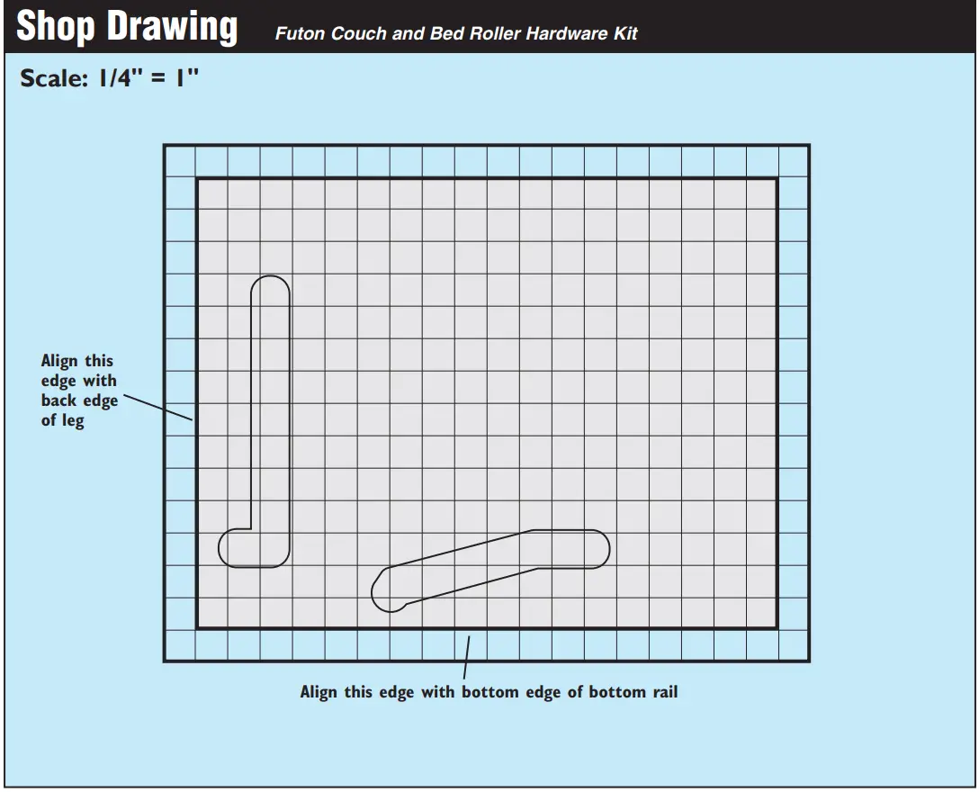 ROCKLER WOODWORKING AND HARDWARE 38437 Futon Couch and Bed Roller Hardware Kit - 3