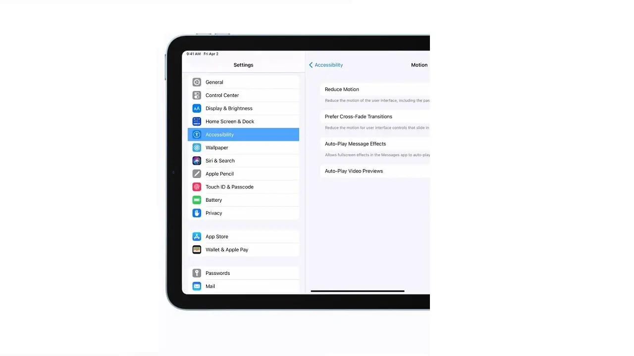 Reduce Or Stop The Motion Of Screen Elements On Ipad Reduce Or Stop The Motion Of Screen Elements On Ipad