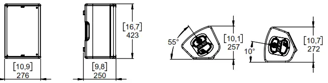 NEXO P8 Series P8-TIS Point Source Loudspeaker - Dimensions