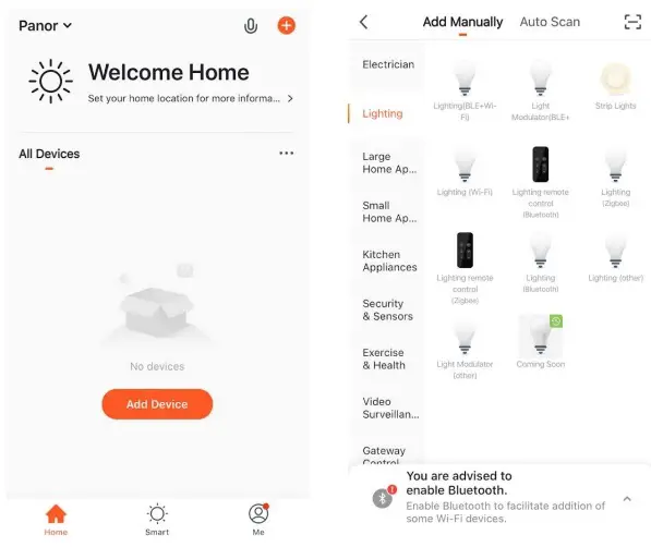 Selecting the Device
