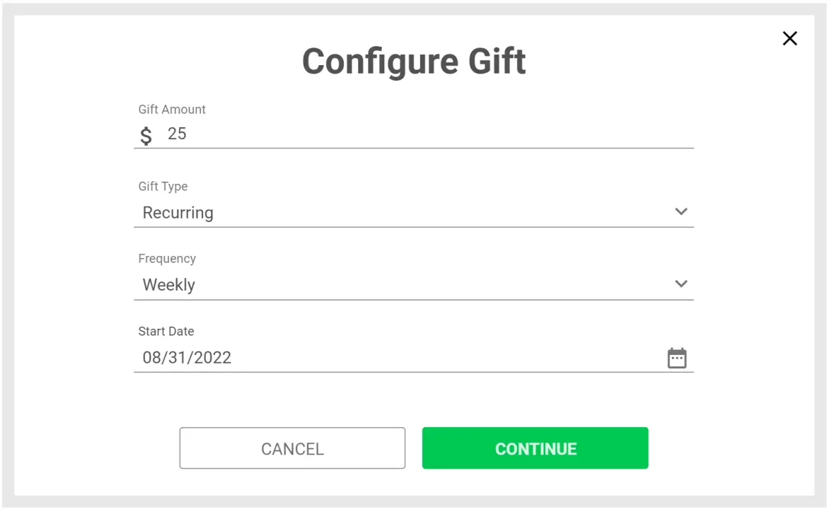 Software s ONLINE GIVING Software - Configure
