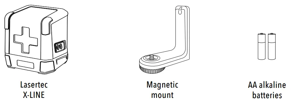 Lasertec X Line 91160 Crossline Laser Level - Item Checklist