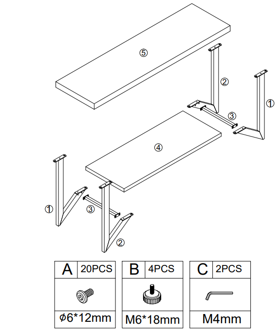 BYBLIGHT BB-JW0175DT Ezlynn 52 in. Brown TV Stand Fits TV's up to 65 in - fig 2