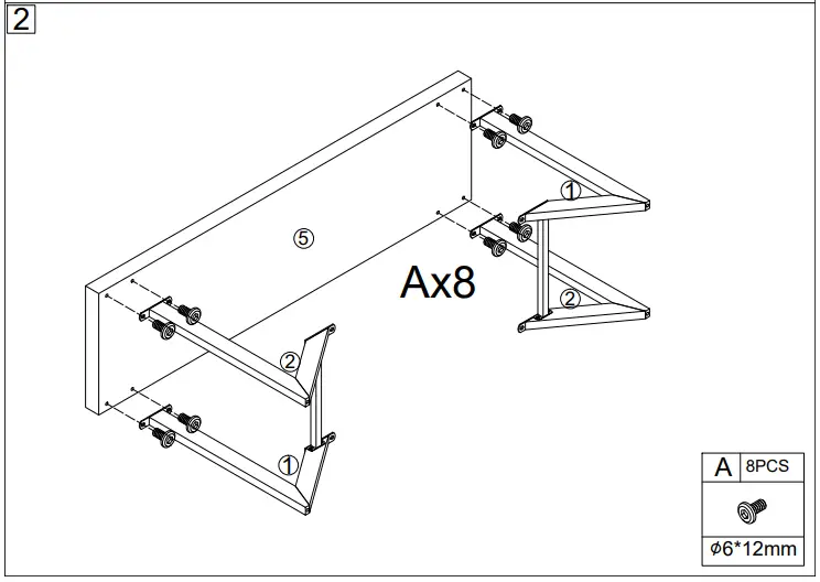 BYBLIGHT BB-JW0175DT Ezlynn 52 in. Brown TV Stand Fits TV's up to 65 in - fig 5