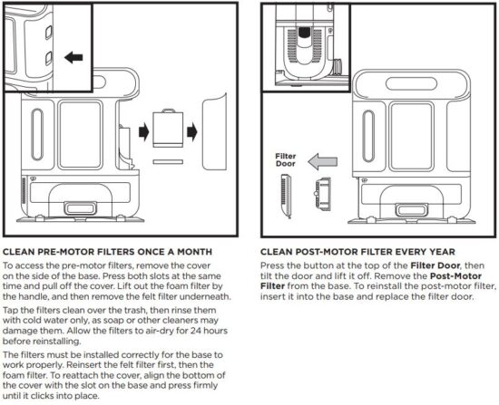 FIG 26 CLEANING AND REPLACING THE BASE FILTERS
