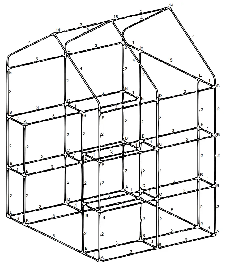 toboli 62406 Walk in Greenhouse with Plastic Foil - fig