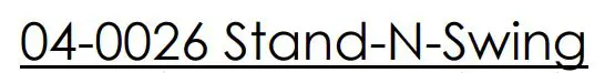 Gorilla Playsets 04-0026 Stand-N-Swing Instructions
