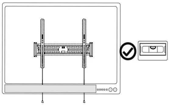 ADJUST THE SCREWS ON THE VERTICAILS TO LEVEL THE FLAT PANEL