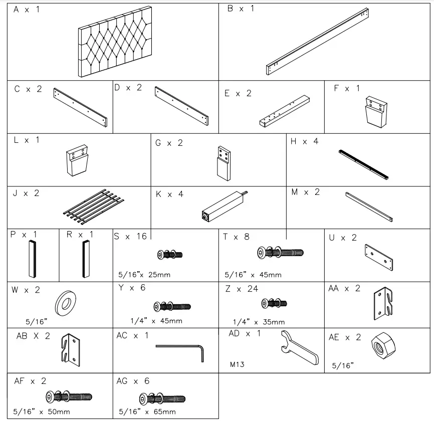 ASHLEY B089081 Queen Upholstered Platform Bed - fig 1