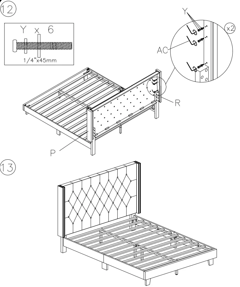 ASHLEY B089081 Queen Upholstered Platform Bed - fig 10