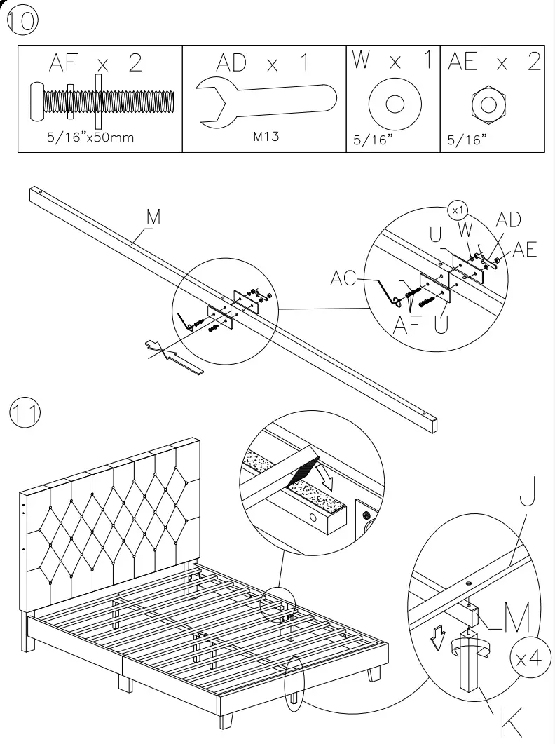 ASHLEY B089081 Queen Upholstered Platform Bed - fig 9