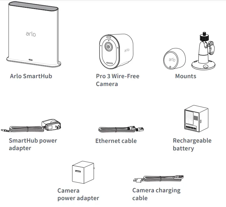 arlo VMS4240P-100NAR Pro 3 Wire-Free camera - What’s in the box