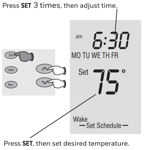 Honeywell PRO 2000 Series Programmable Thermostat - program schedules