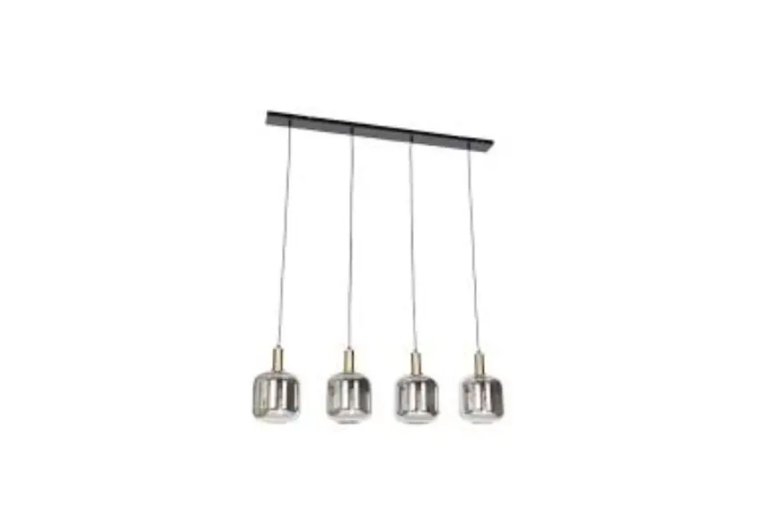 Qazqa 104561 Qara Hl 4 Black Gold Smoke Hanging Lamp Instruction Manual