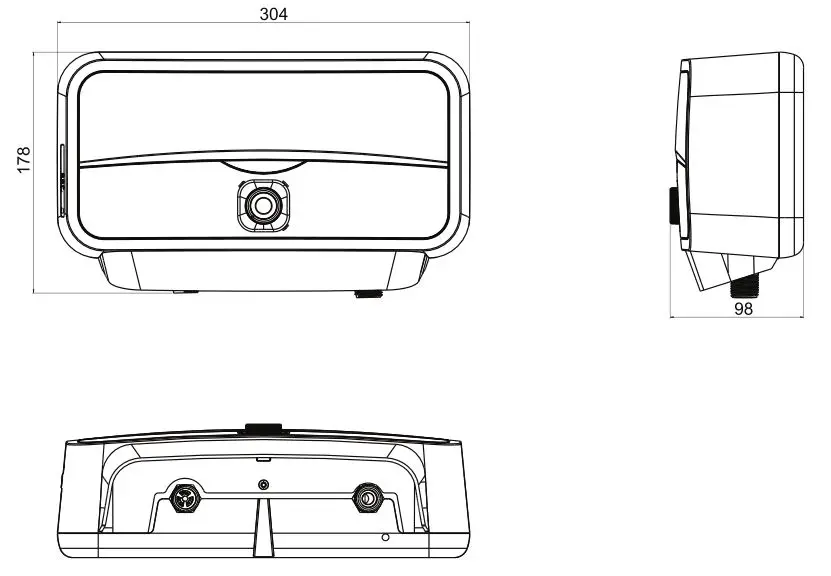 Ariston Instantaneous Electric Water Heater - Product sizes