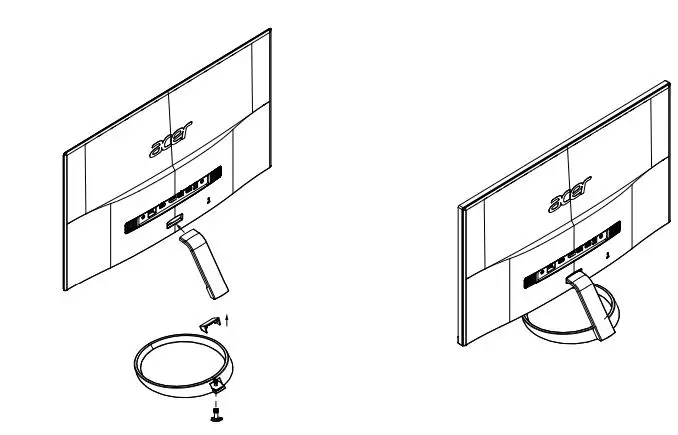 Acer H277HK LCD Monitor User Guide - Attaching the base
