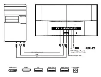 Acer H277HK LCD Monitor User Guide - Connect the adapter