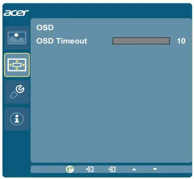Acer H277HK LCD Monitor User Guide - OSD Menu