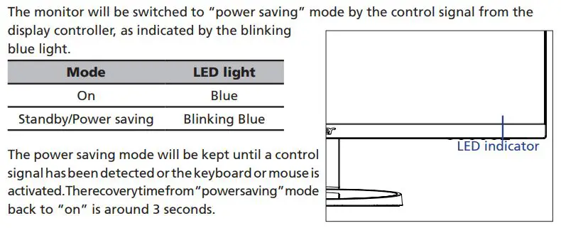 Acer H277HK LCD Monitor User Guide - Power saving
