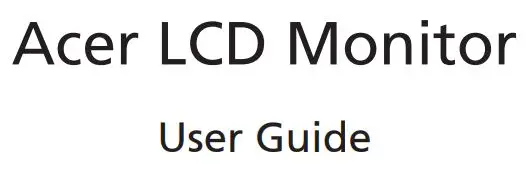 Acer H277HK LCD Monitor User Guide