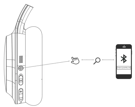 Tribit BTH73 Active Noise Cancelling Wireless Headphones -bluetooth connection