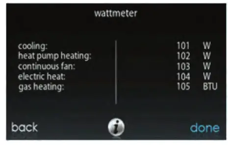 Carrier Infinity Touch Control - Energy Tracking Watt Meter