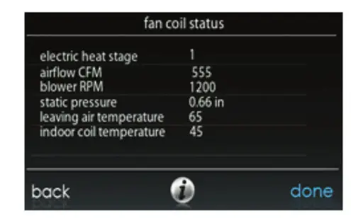 Carrier Infinity Touch Control - Fan Coil Status