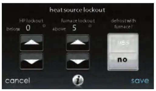 Carrier Infinity Touch Control - Heat Source Lockout