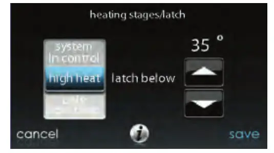 Carrier Infinity Touch Control - High Heat Latch
