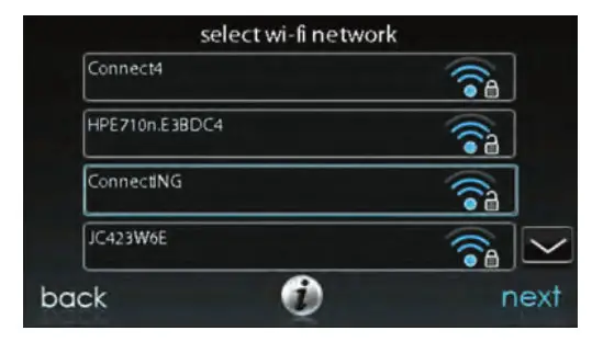 Carrier Infinity Touch Control - On the next screen look for the SSID