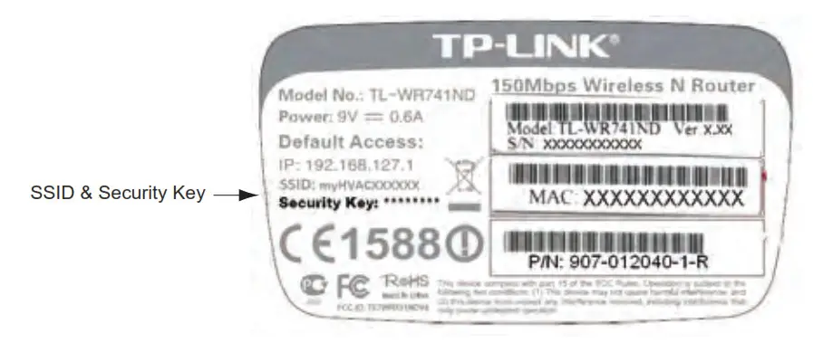 Carrier Infinity Touch Control - SSID & Security Key