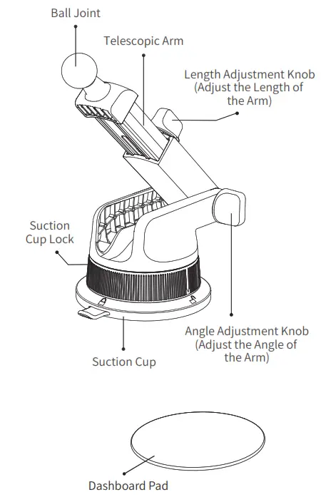 VANMASS VMPI01010A Car Phone Mount - Overview1