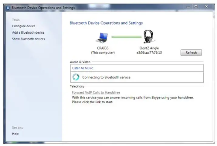 Bluetooth connection